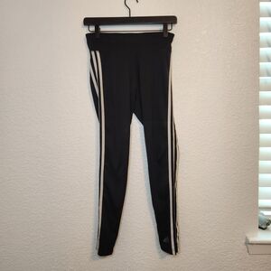 Adidas Black White 3 Stripe Tight Legging Climalite Size S